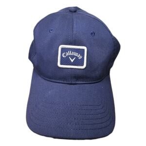 Calloway A-Flex Golf Hat Mens S/M Navy Blue Fitted Logo Low Profile Unstructured